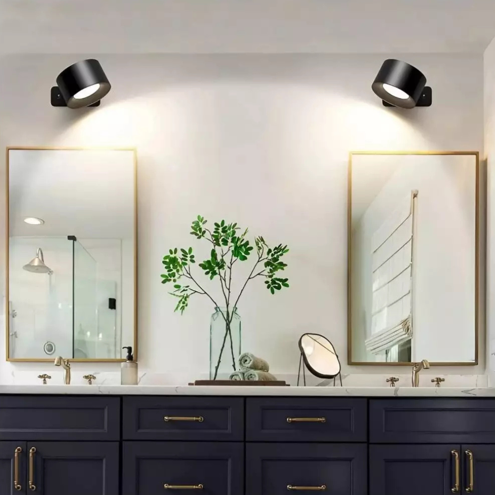 Genopladelig Væglampe – Cylindrisk Design i Hvid til Soveværelse, Stue eller Gang med Anstäländer