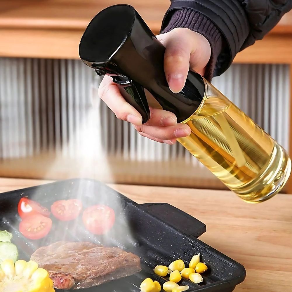 Olie Sprayflaske – Glas, Ergonomisk Design til Sund Madlavning og Grillning