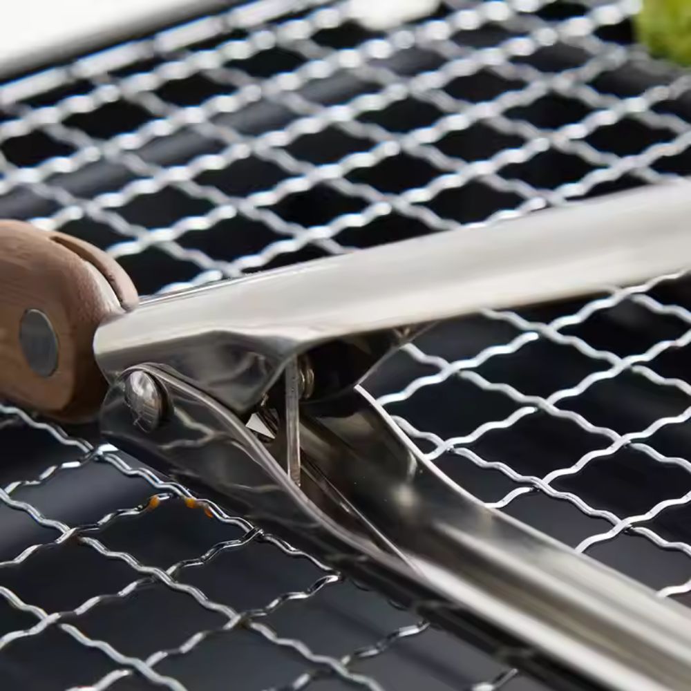 Køkken Tangen Sæt – Rustfrit Stål og Træ Håndtag til Grillning og Servering af Mad