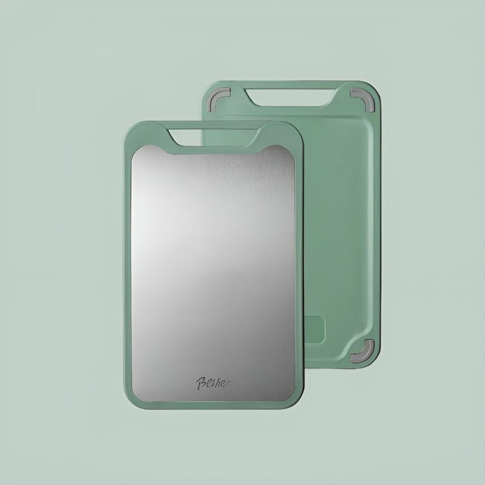 Dobbelt-sidet Skærebræt – Rustfrit Stål og Risiklidfiber, Hygiejnisk Design til Køkkenbrug