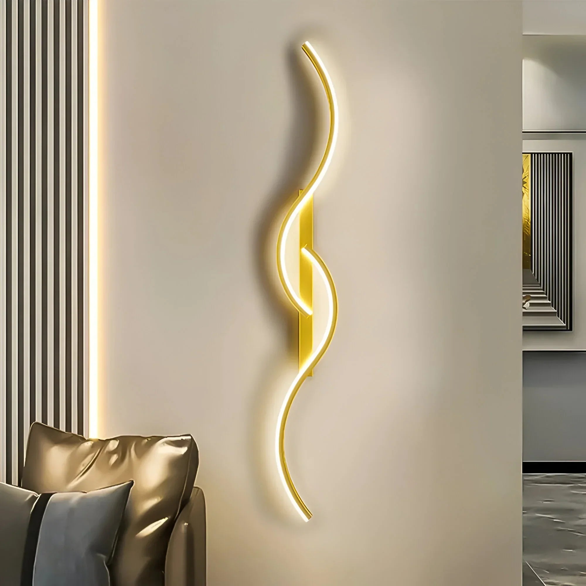 Moderne LED-wandlamp – aluminium en acryl, gebogen ontwerp voor de woonkamer, slaapkamer of kantoor