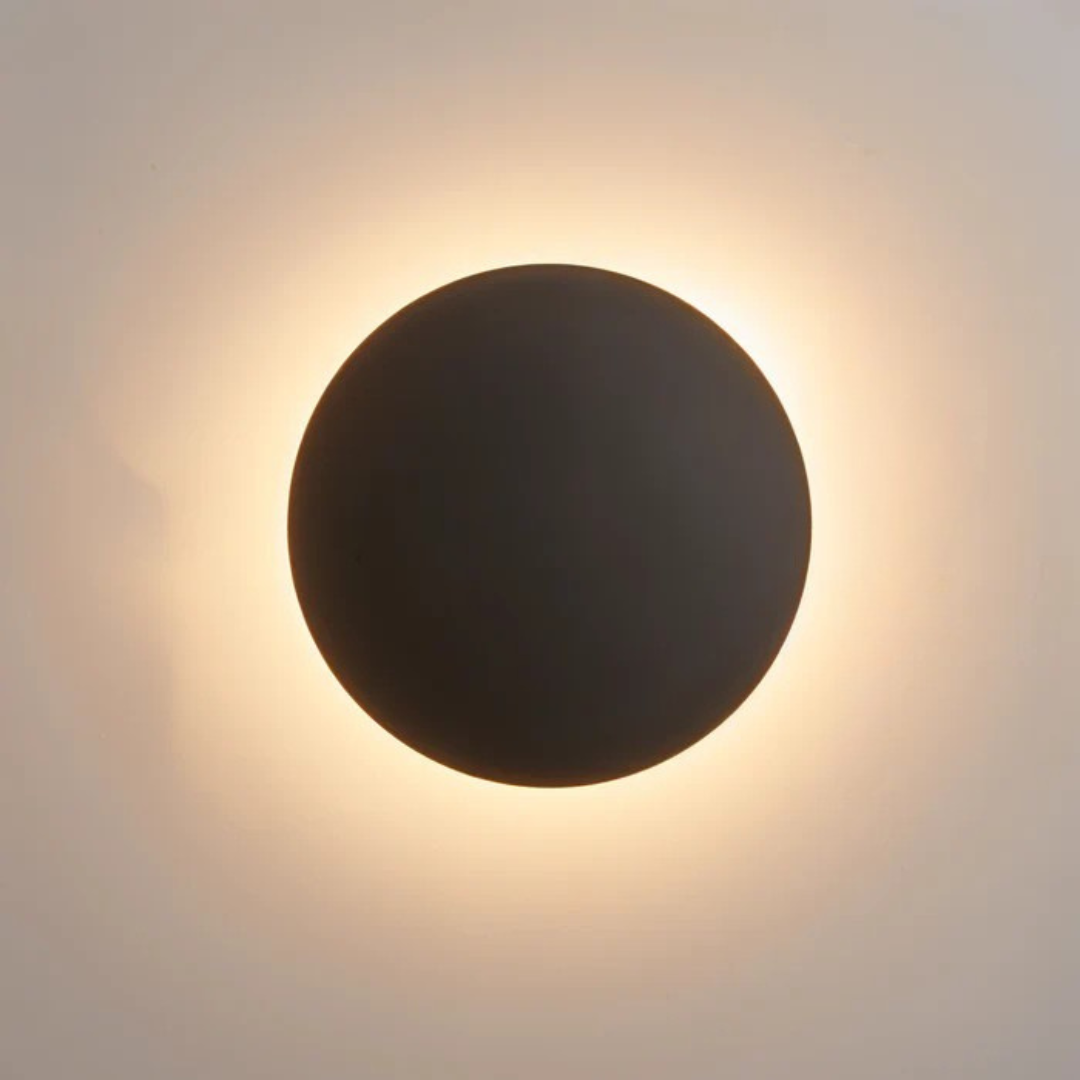 Rund LED Væglampe – Sort, Guld og Hvid, Moderne Belysning til Stue eller Soveværelse