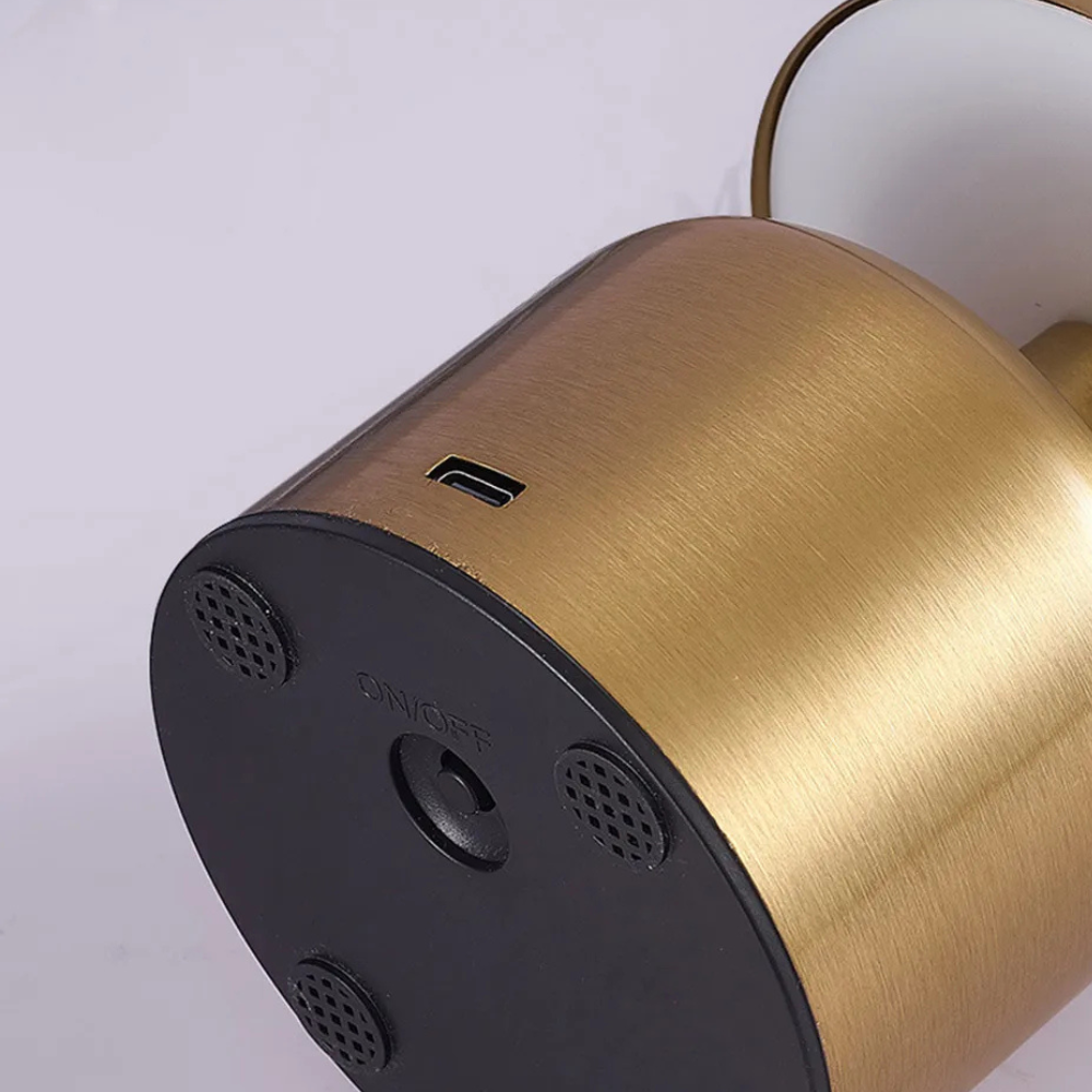 Genopladelig Bordlampe – Retro Svampeform, Metal Finish til Soveværelse eller Stue