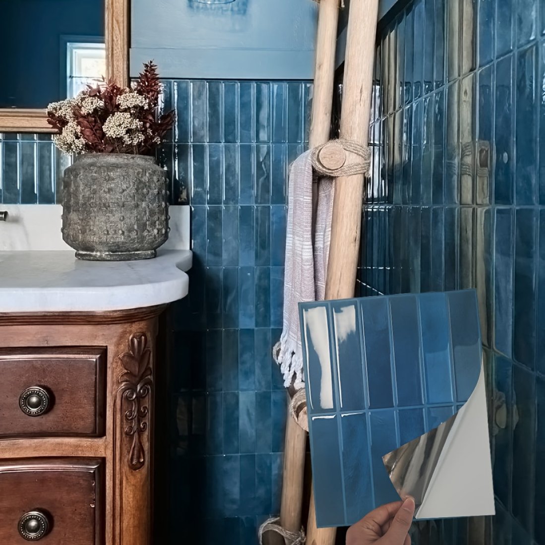 3D Selvklæbende Vægfliser – Vandtæt PVC, Moderne Backsplash til Køkken eller Badeværelse Dekoration