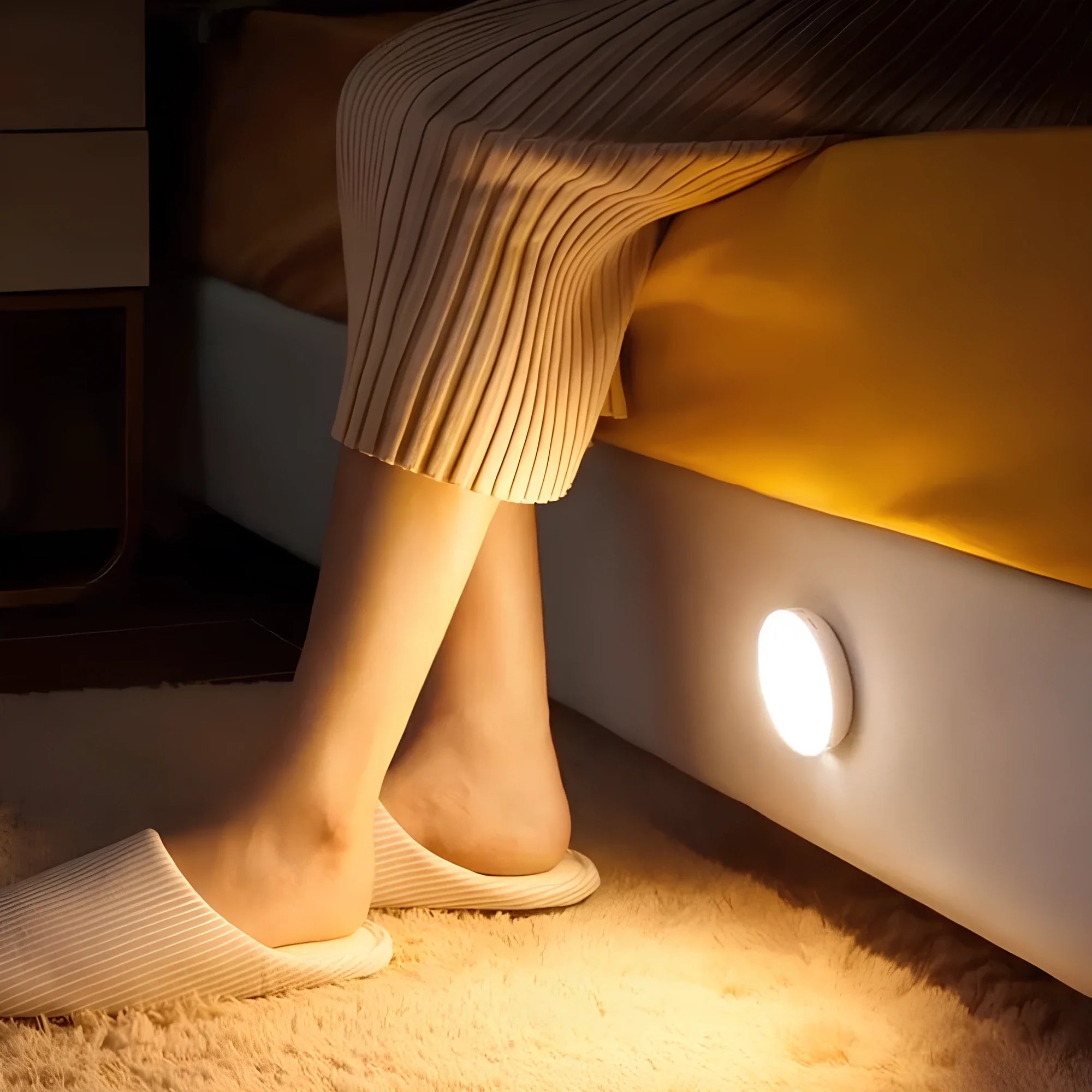 Bevægelsessensor Lampe – Hvid, Kompakt Design til Entré, Trappe eller Skab