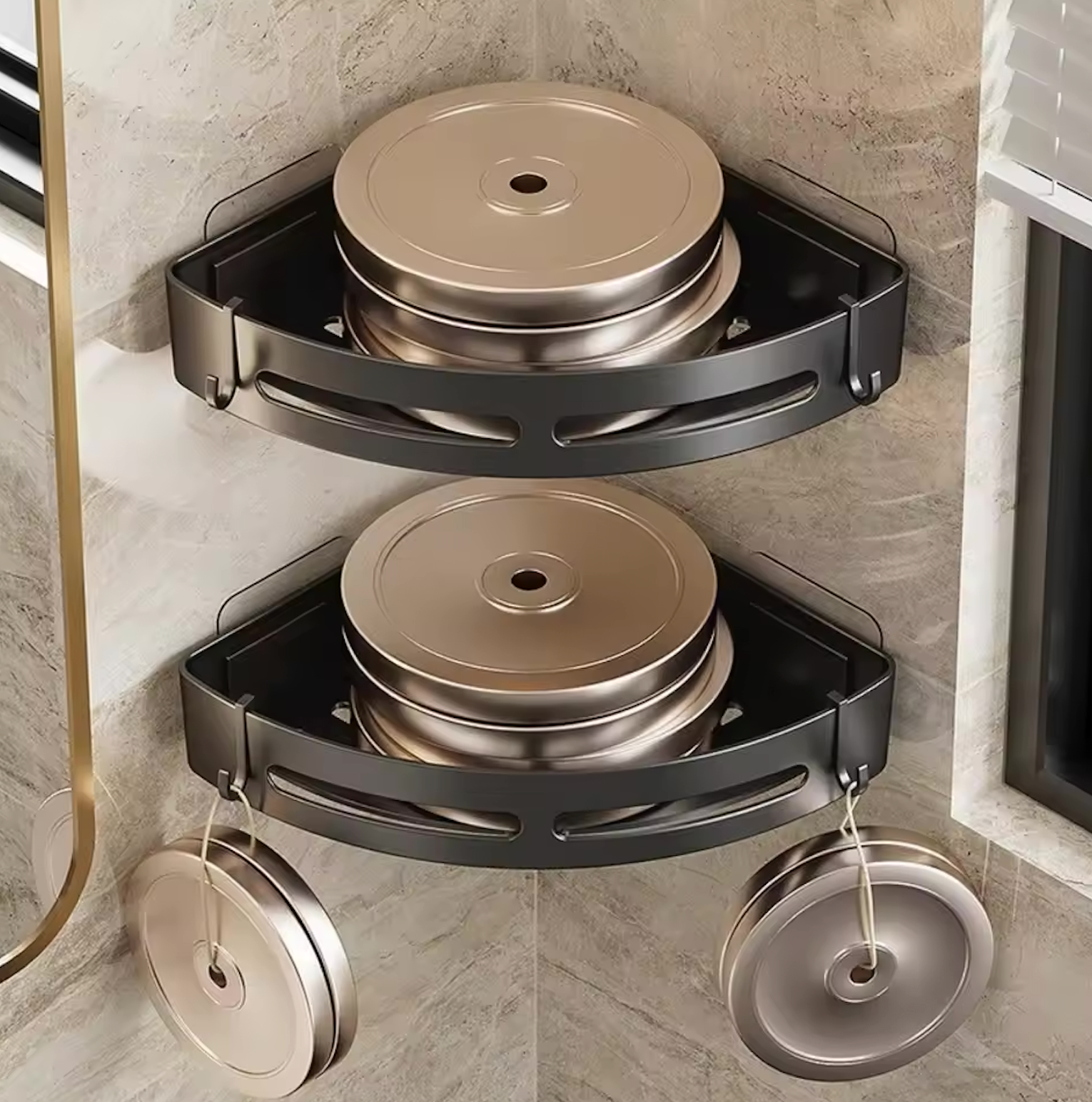 Shower shelf – Transparent, simple design for bathroom storage without drilling