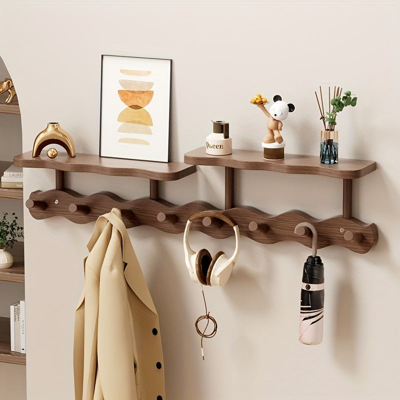 Wall-mounted Wall-mounted Wall-mounted – Bamboo, Modern Design with 8 Shelves for Entrance or Bedroom