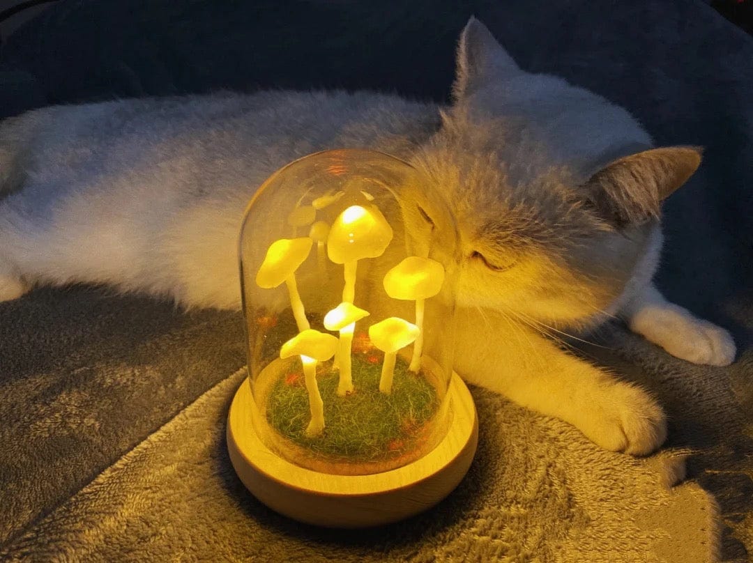 DIY Svampe Lampe – Glas og Træ, Kreativ Borddekoration til Stuen eller Soveværelset