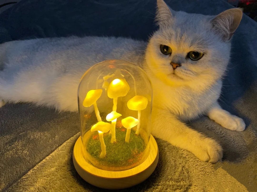 DIY Svampe Lampe – Glas og Træ, Kreativ Borddekoration til Stuen eller Soveværelset