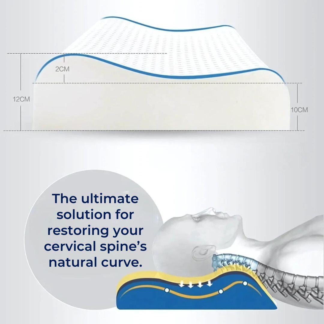 Ortopædisk Pude – 100% Naturlig Gummi, Støtte til Nakke og Hoved til Alle Sovepositioner