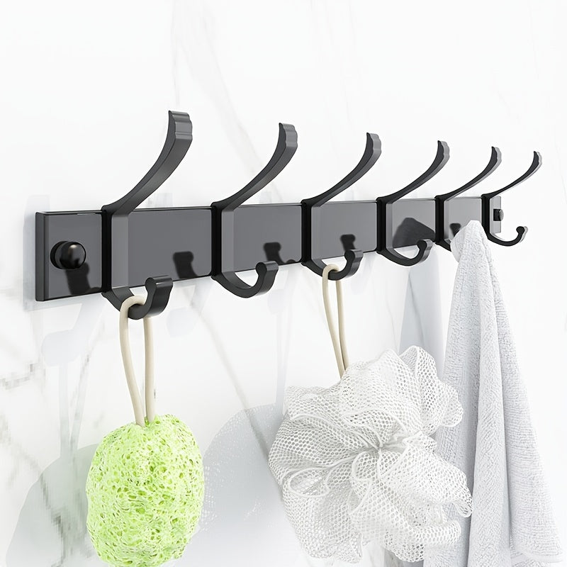 Wall-mounted Clothes Rack – Black Metal, Simple Design for Hallway, Bedroom, or Bathroom