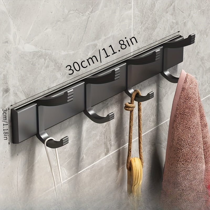 Wall-mounted Clothes Rack – Black Metal, Simple Design for Hallway, Bedroom, or Bathroom