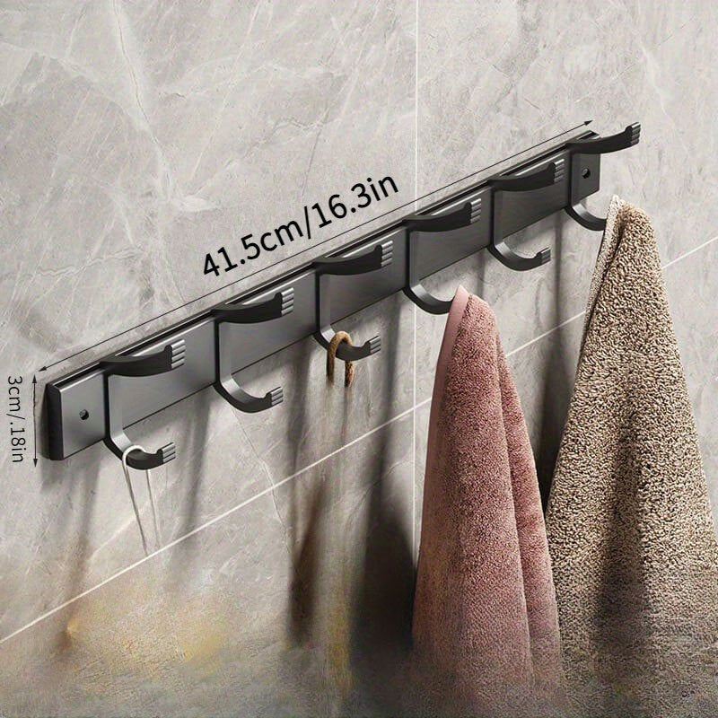 Wall-mounted Clothes Rack – Black Metal, Simple Design for Hallway, Bedroom, or Bathroom