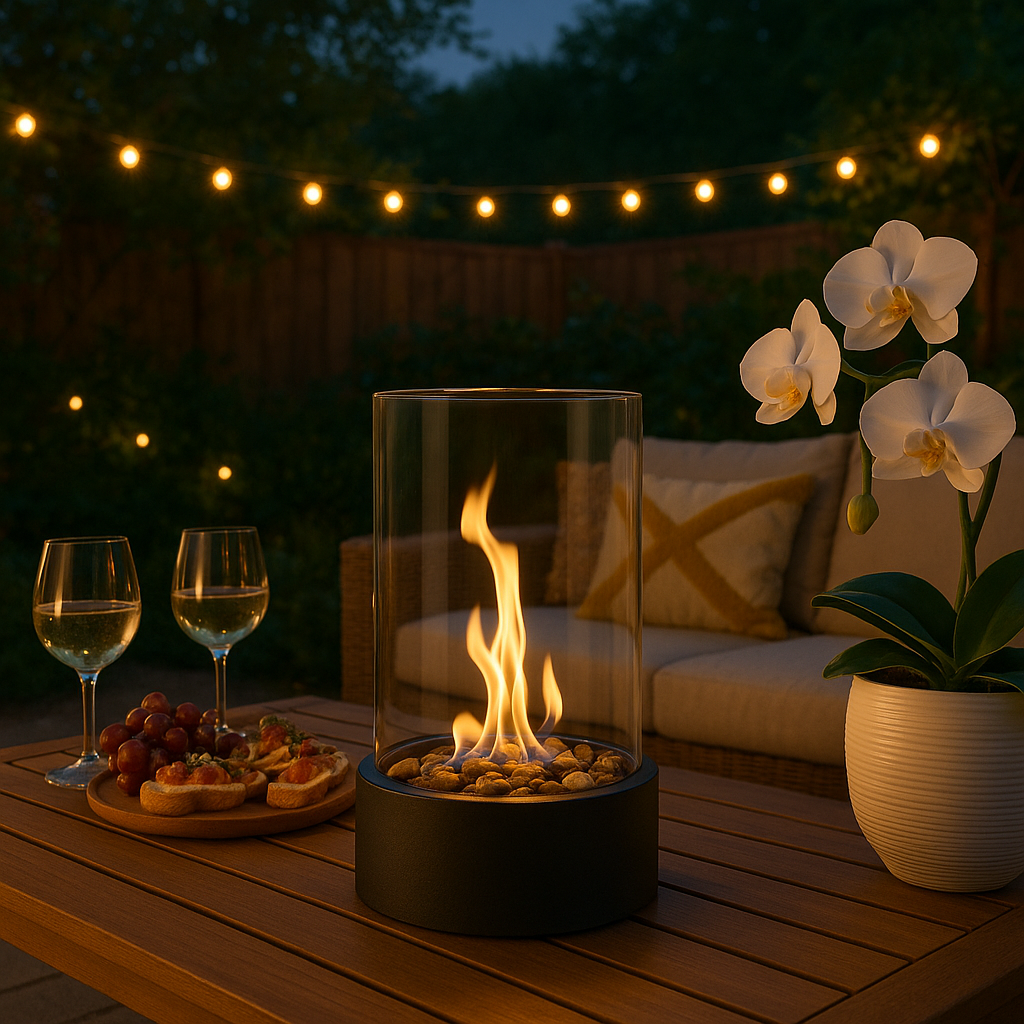 Tafelhaard – Rookvrij glas en roestvrij staal, modern design voor binnen- en buitengebruik