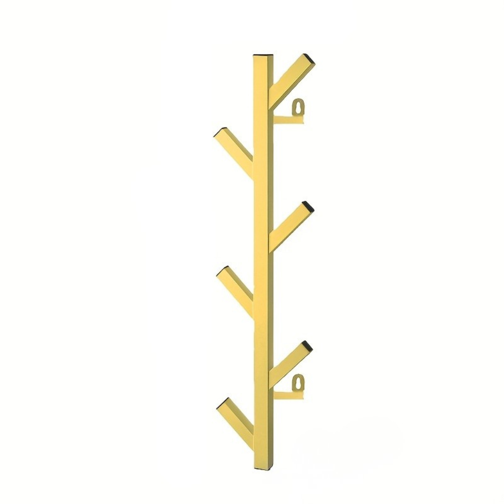 Wall-mounted Clothes Rack – Elegant Metal with Gold-colored Pipes for Bedroom or Office