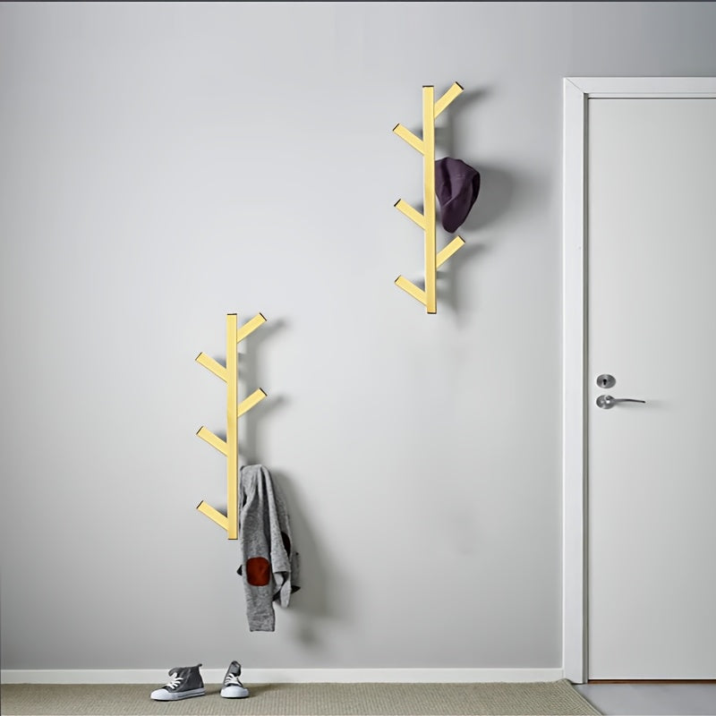 Wall-mounted Clothes Rack – Elegant Metal with Gold-colored Pipes for Bedroom or Office