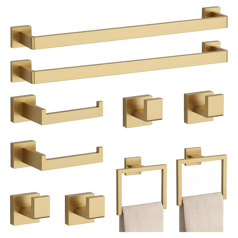 Badeværelsessæt – Matsort rustfrit stål, moderne design til organisering i badeværelse eller gæstetoilet