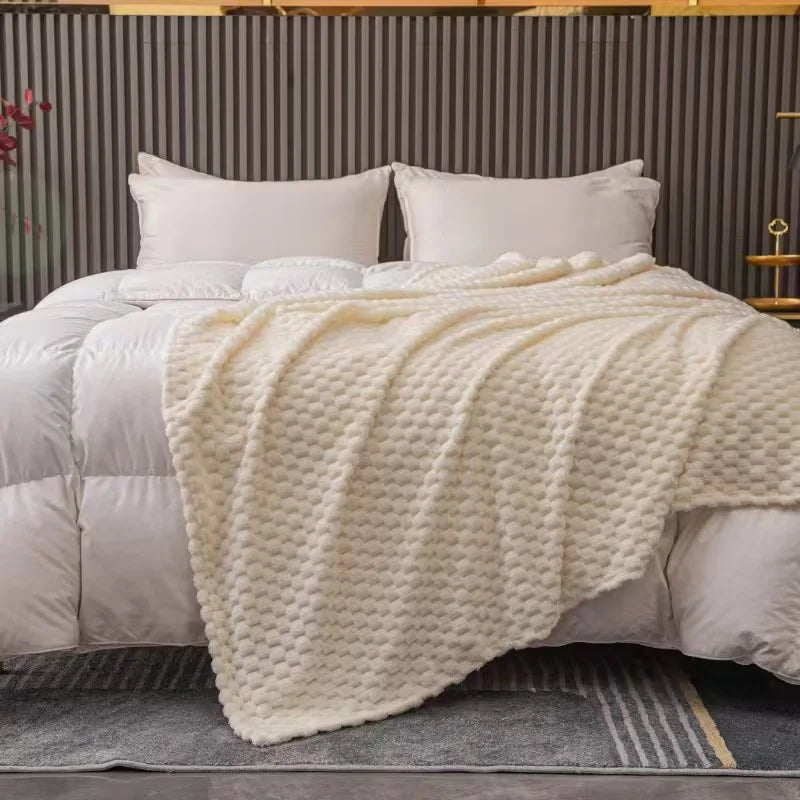 Fluwelen Plaid – Ruitmønster, Varm og Hyggelig til Sofa eller Seng, Velegnet til Voksne og Børn