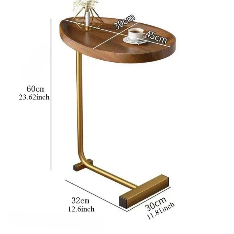 C-formet Sidebord – Slankt og Mobilt, Ideelt til Sofa eller Soveværelse i Moderne Design