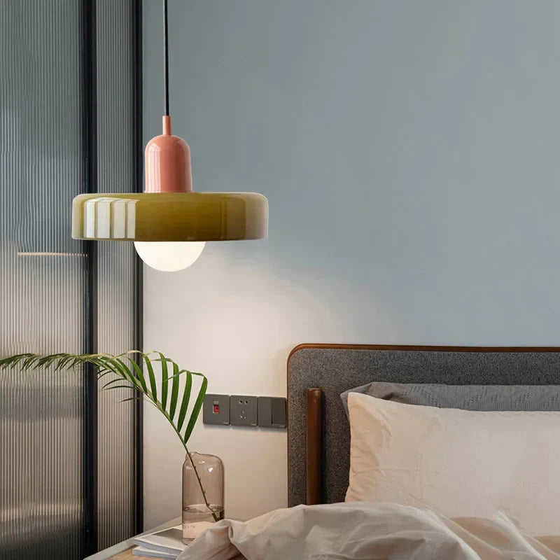 Glass Pendant Lamp – Elegant Flowerpot Style for Atmospheric Lighting in the Dining Room or Bedroom
