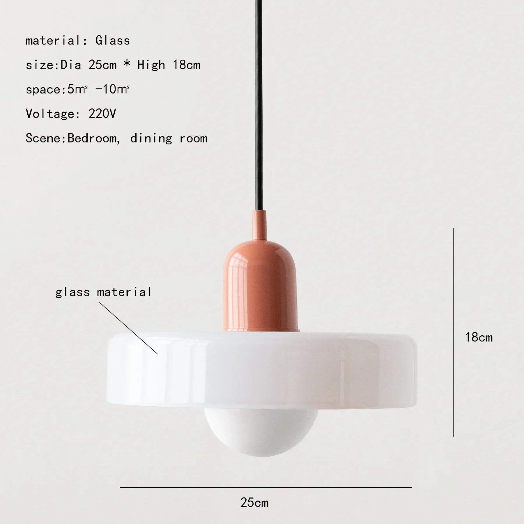 Glass Pendant Lamp – Elegant Flowerpot Style for Atmospheric Lighting in the Dining Room or Bedroom
