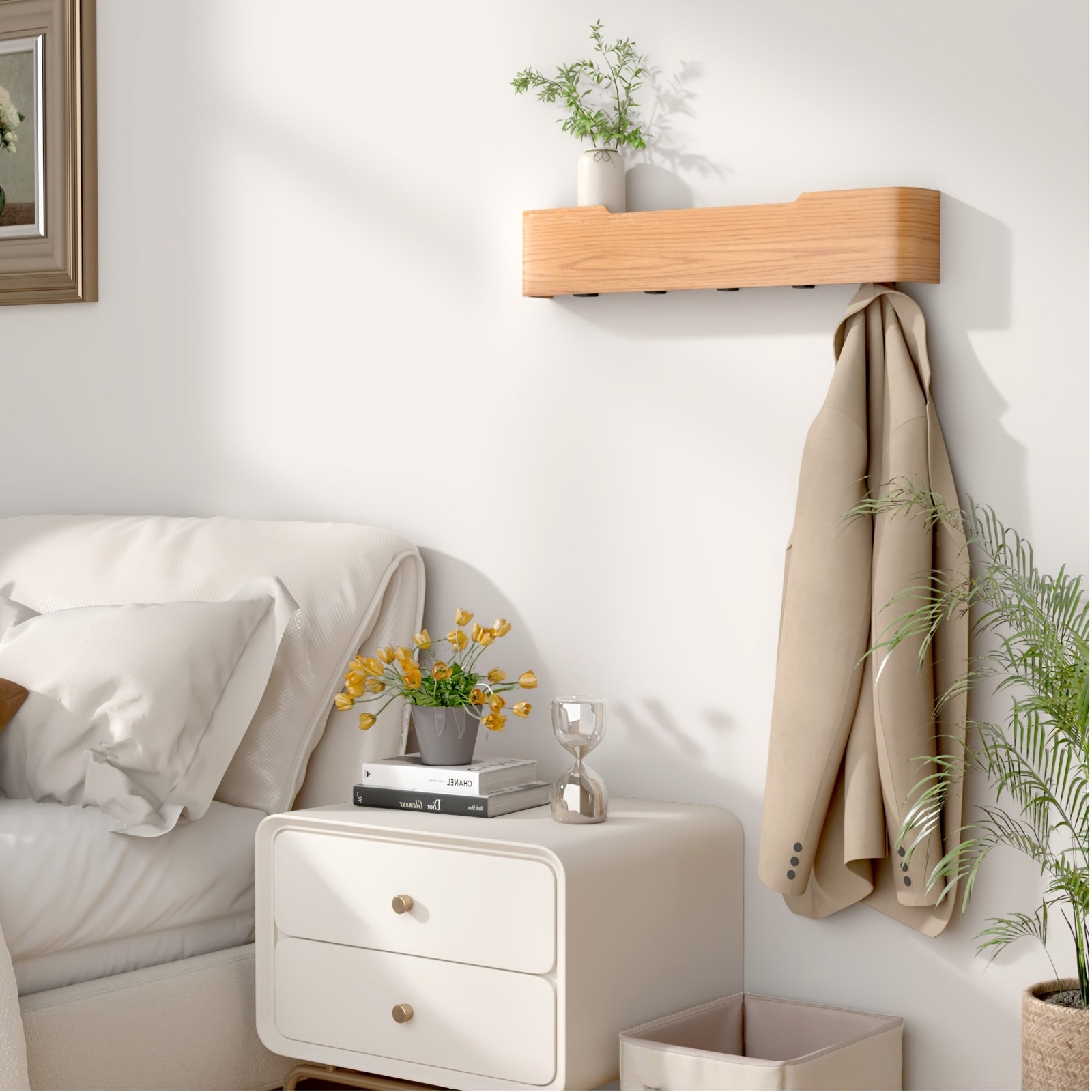 Wall wardrobe – Wood, Modern design with range hoods and shelf for hallway or bedroom