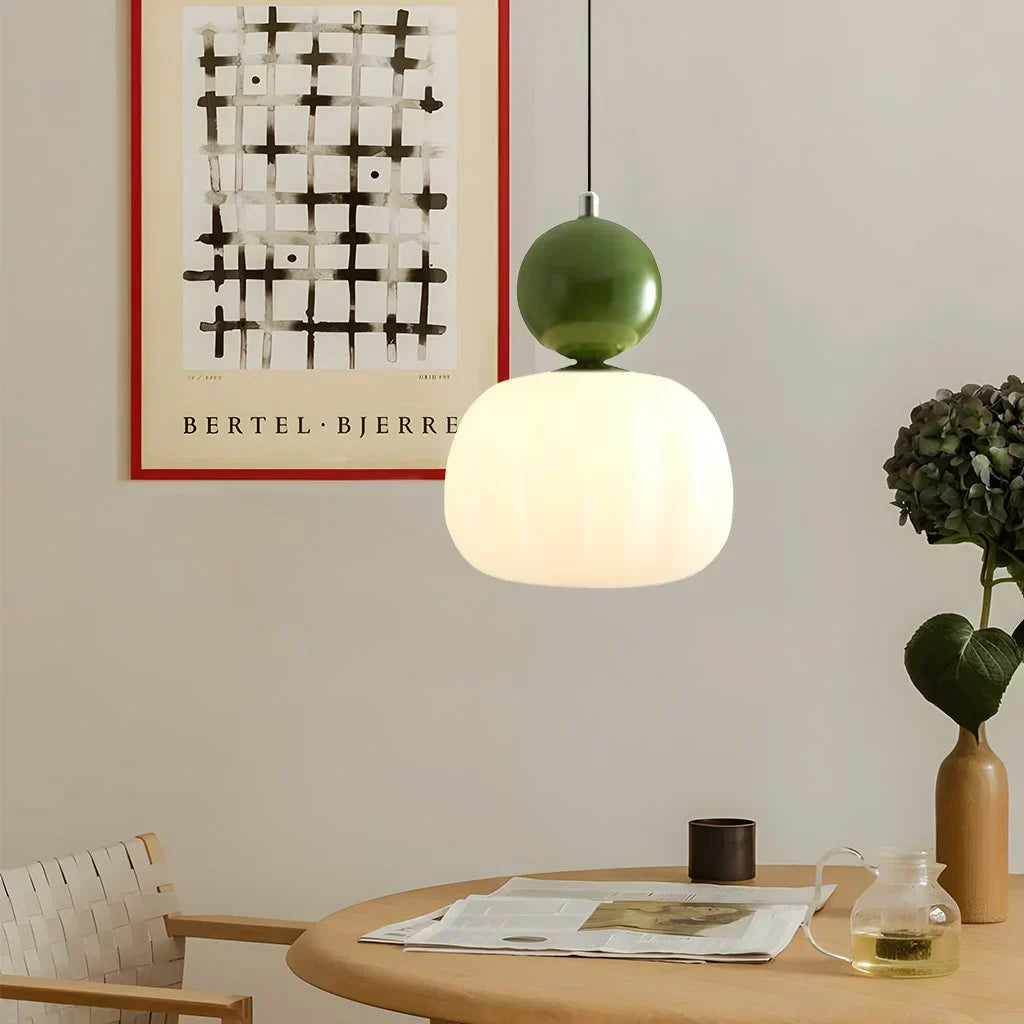 Art Deco-hanglamp – crèmekleurig metaal, Bauhaus-ontwerp voor in de woon- of eetkamer