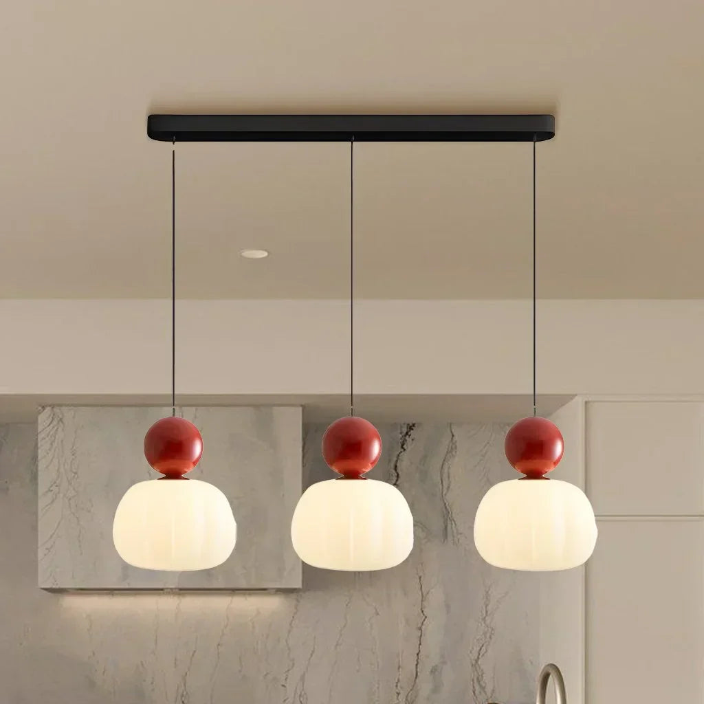 Art Deco-hanglamp – crèmekleurig metaal, Bauhaus-ontwerp voor in de woon- of eetkamer