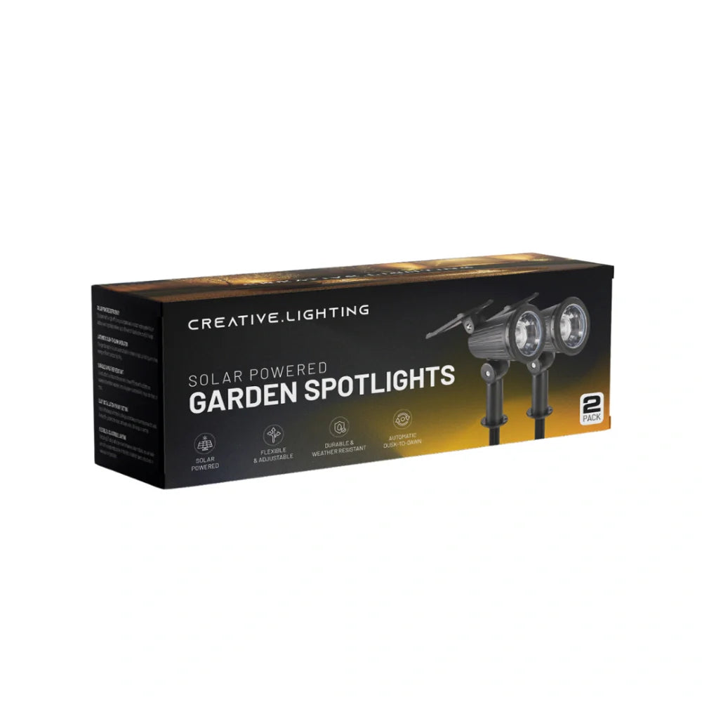 Solar-Powered Garden Spotlights – Multicolor, Adjustable Design for Garden, Patio, or Driveway
