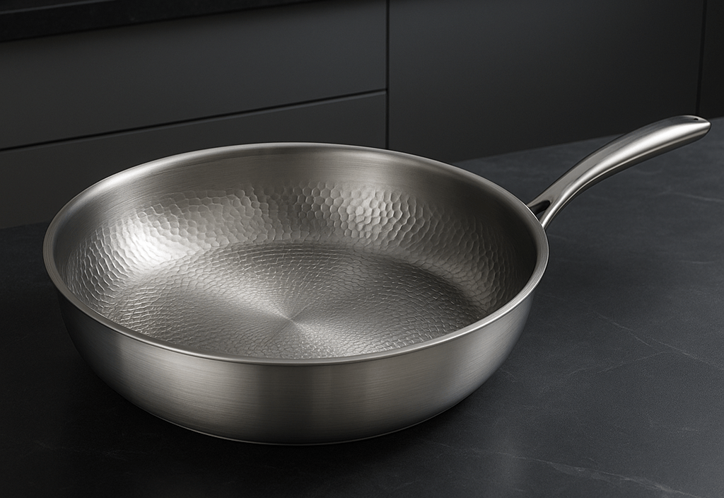 Titan-koekenpan – Gehamerd titanium, 28 cm, Geschikt voor inductie, gas en oven, Duurzaam kookgerei voor elke keuken