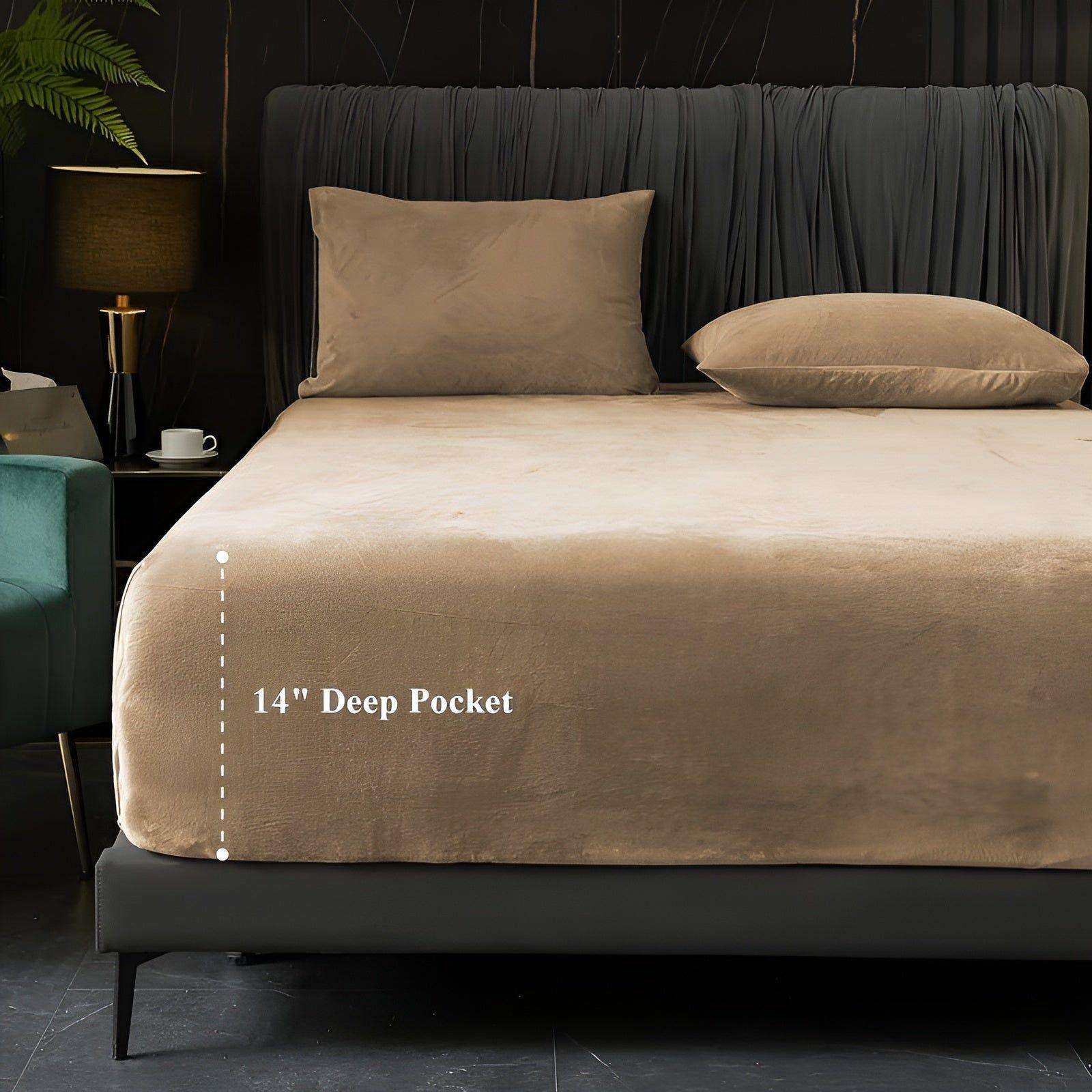 Flanellen Lagen Sæt – Mælkefløjl, Beige, Stilfuldt Design til Soveværelse eller Gæsteværelse