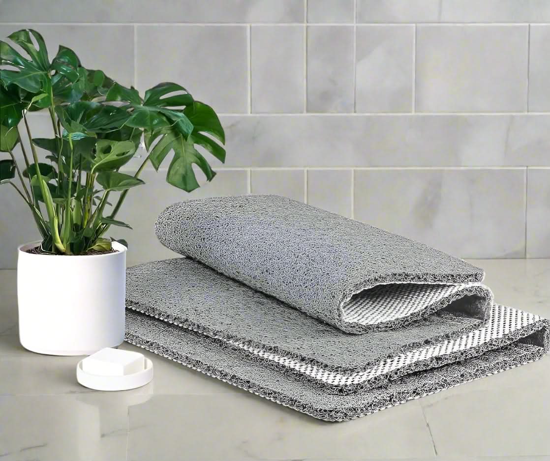 Antislip-douchematt – Grijs PVC, sneldrogend en veilig voor in de badkamer of spa