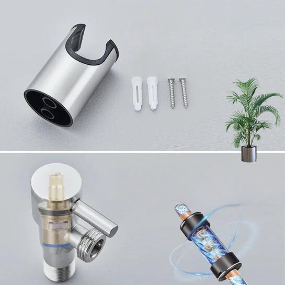 Bidet Håndbruser – Rustfrit Stål, Moderne Design med 1,2 m Slange til Hygiejnisk Brug i Badeværelset