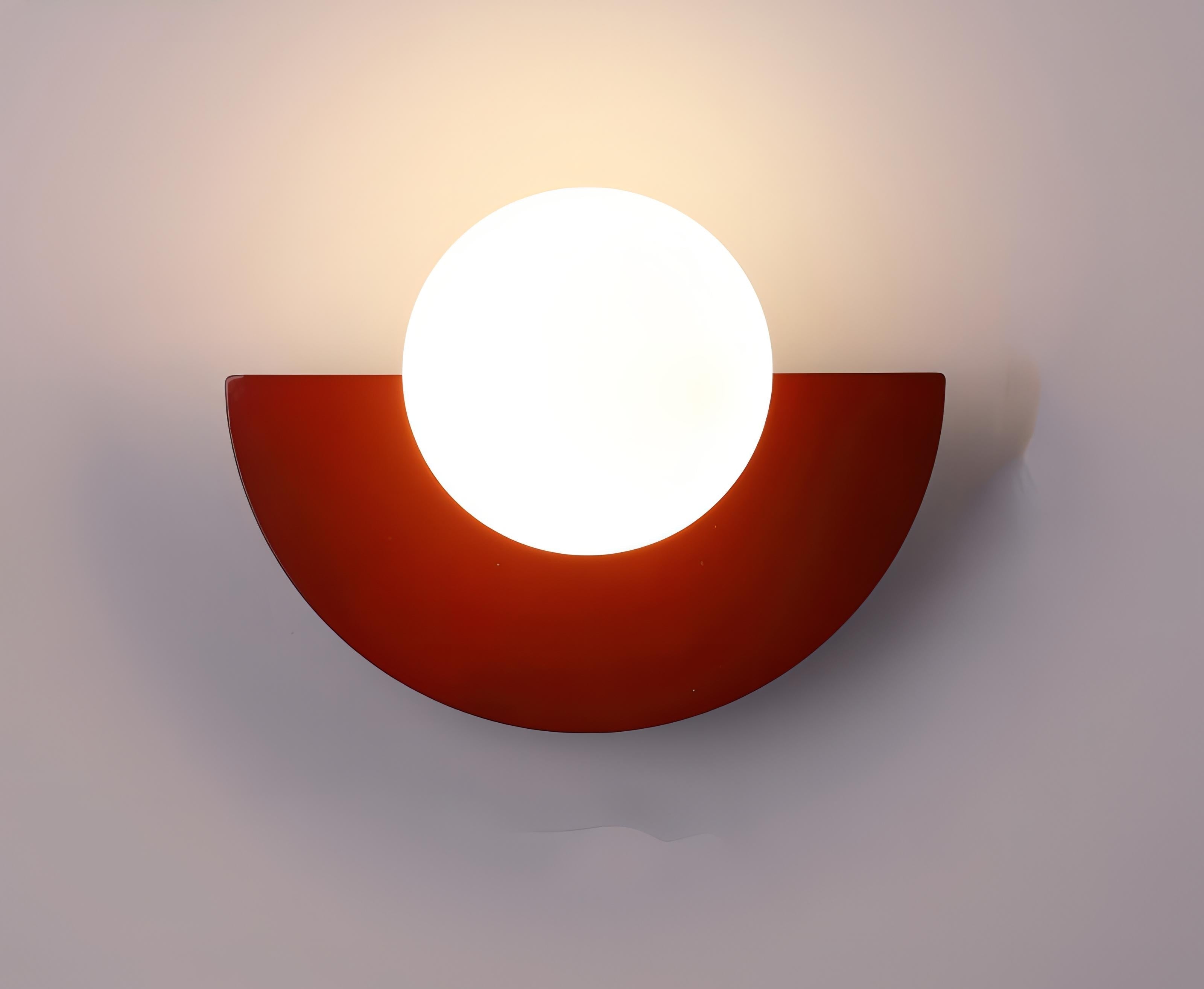 Half Moon wall lamp – metal and PVC, Nordic design in 6 colors for living room or bedroom