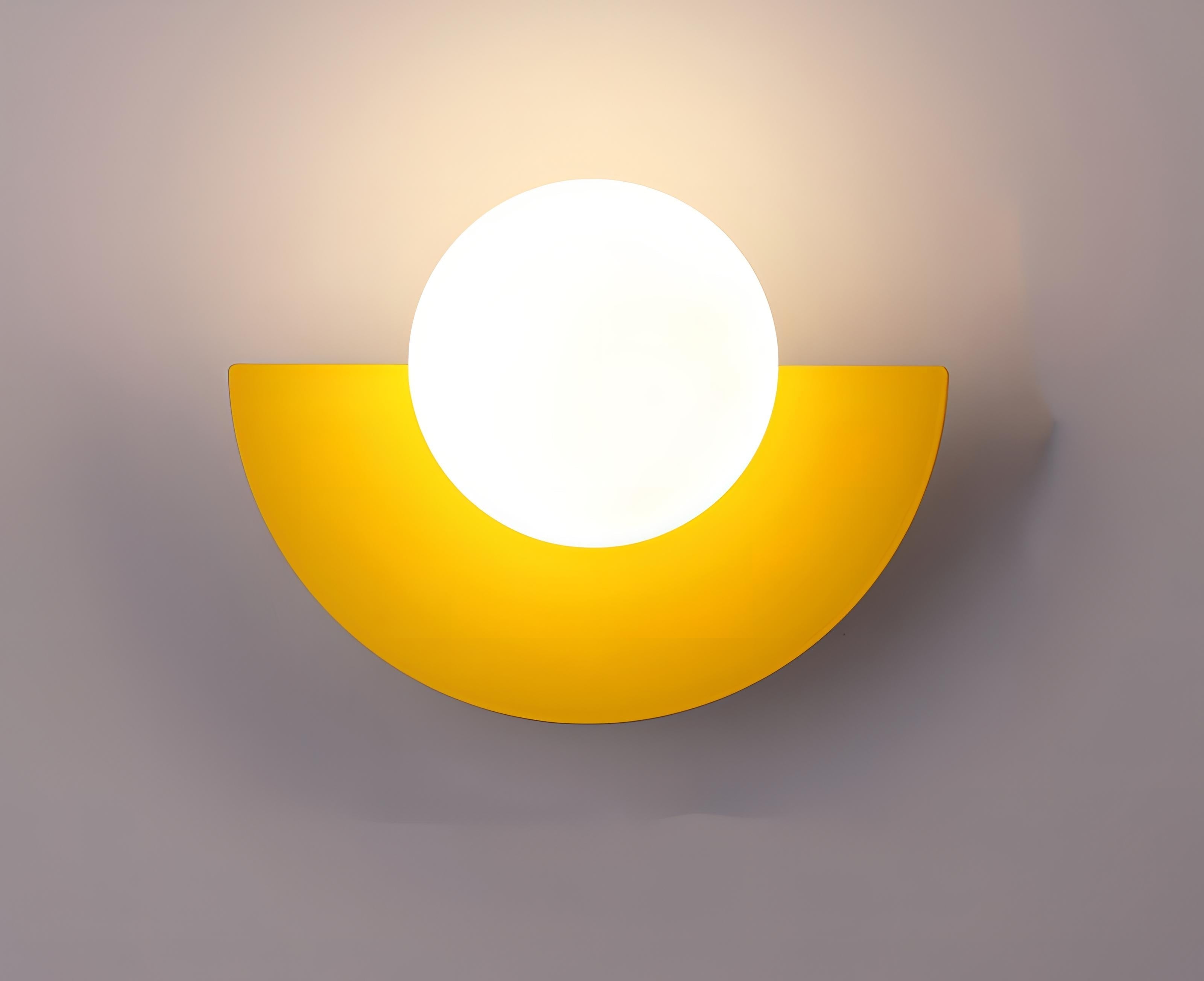 Half Moon wall lamp – metal and PVC, Nordic design in 6 colors for living room or bedroom