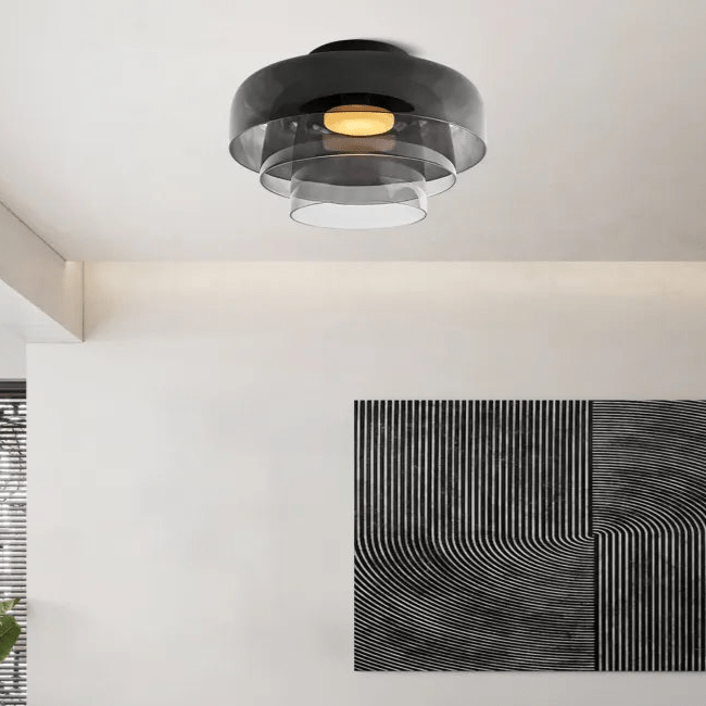 Skandinavisk Glas Loftlampe – Moderne Design med Tre-farvet LED til Stue eller Spisestue