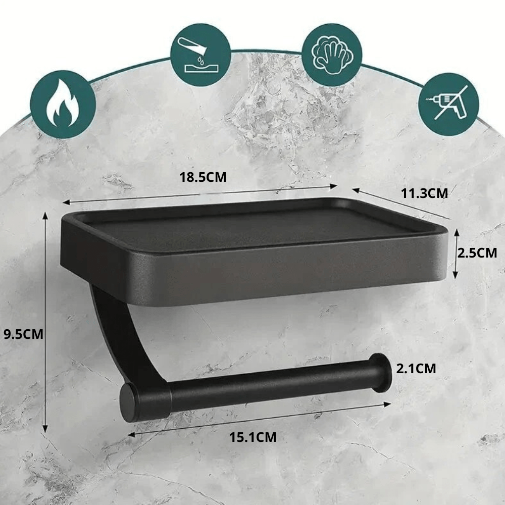 Toiletpapirholder med opbevaringsrum – rustfrit stål, minimalistisk design til badeværelse eller toilet