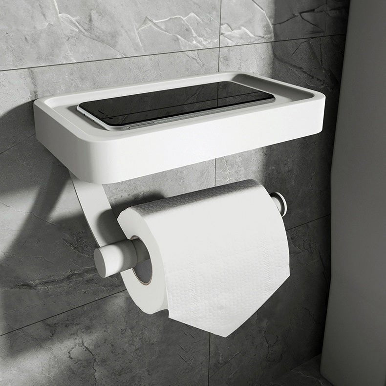 Toilet paper holder with storage compartment – stainless steel, simple design for bathroom or toilet