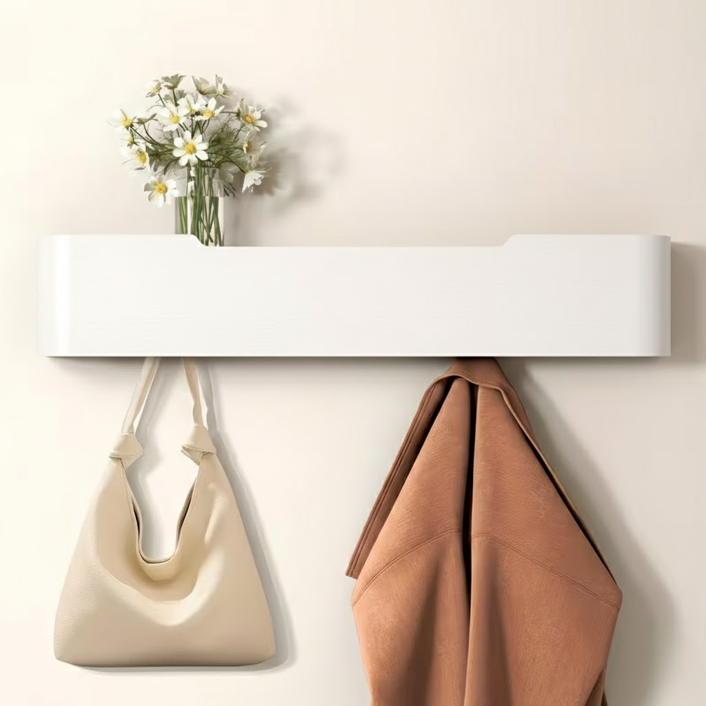 Wall wardrobe – Wood, Modern design with range hoods and shelf for hallway or bedroom