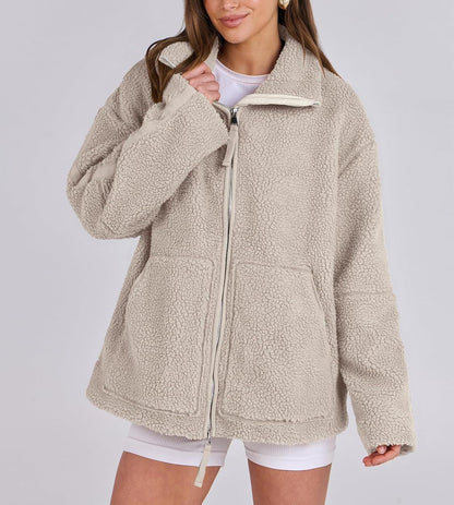 Dames Basic Fleece Jas – Warm Outdoor en Wandelen, Herfst/Winter