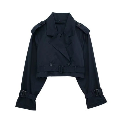 Dames Korte Trenchcoat – Klassiek model, Tussenjas voor Lente en Herfst, Casual en Zakelijk