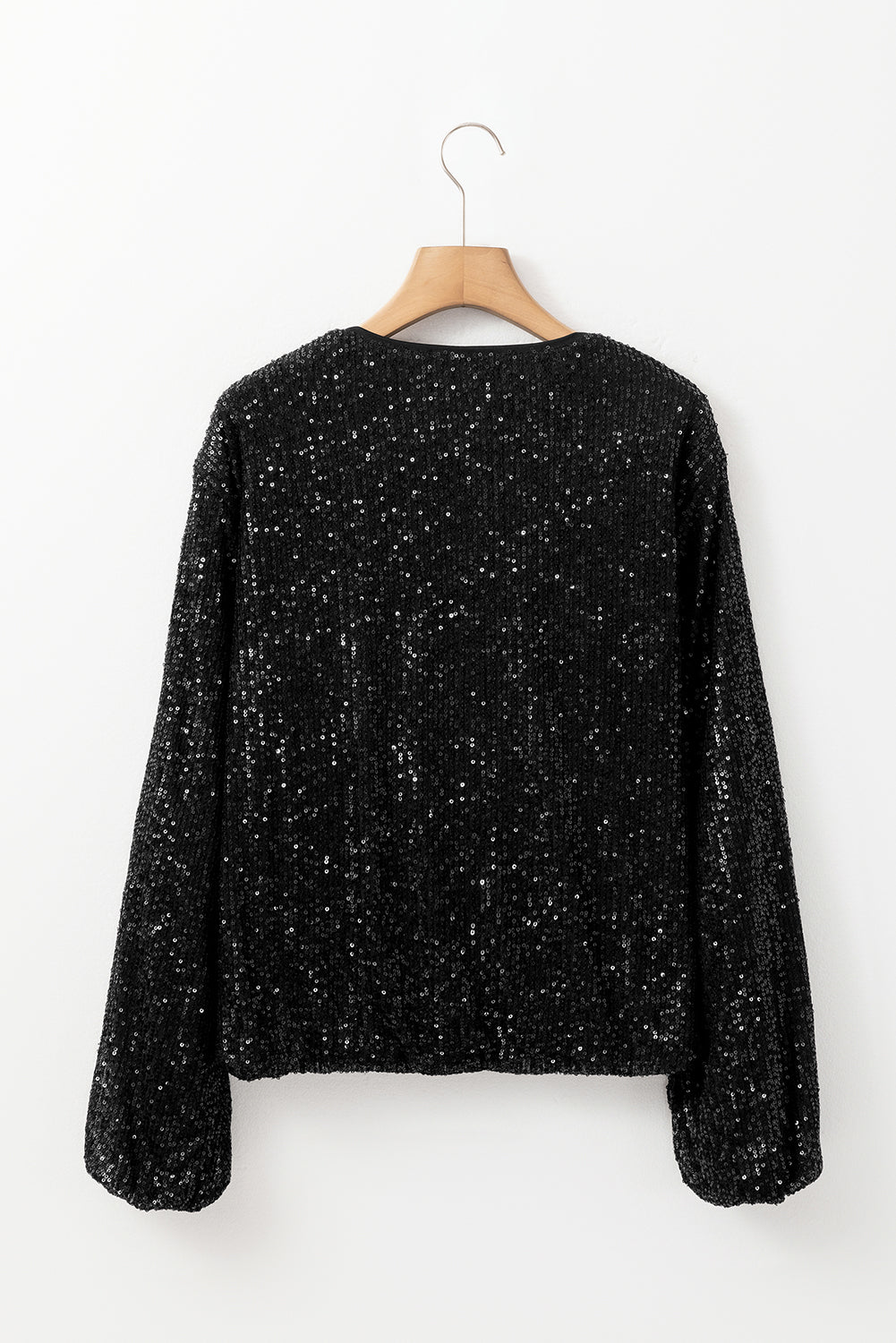 Dames Pailletten Jasje – Zwart, Feestjasje voor Party, Avondkleding en Uitgaan