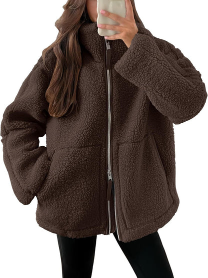 Dames Basic Fleece Jas – Warm Outdoor en Wandelen, Herfst/Winter