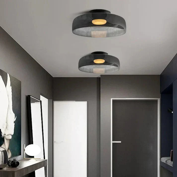 Skandinavisk Glas Loftlampe – Moderne Design med Tre-farvet LED til Stue eller Spisestue