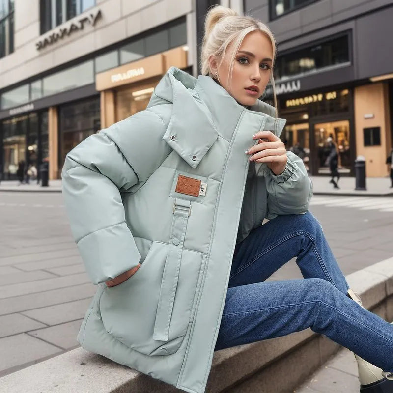 Unisex Gewatteerde Puffer Winterjas – Warm Gevoerd, Casual Outdoor Jas voor Koude Dagen