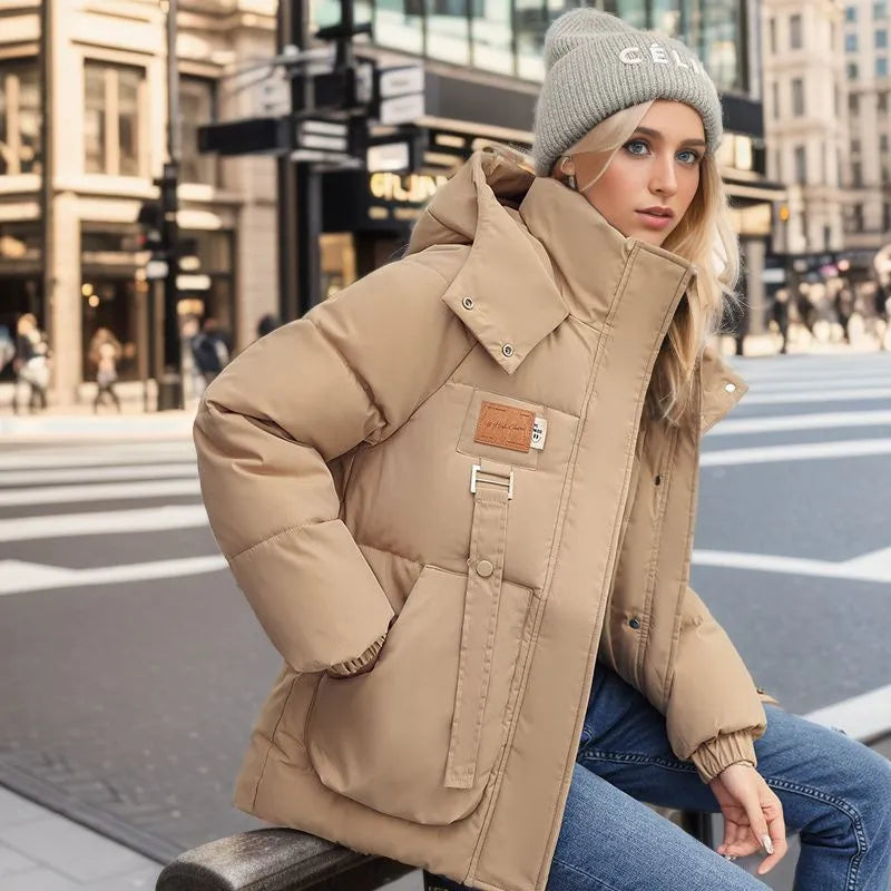 Unisex Gewatteerde Puffer Winterjas – Warm Gevoerd, Casual Outdoor Jas voor Koude Dagen