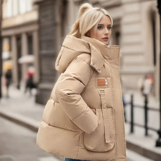 Unisex Gewatteerde Puffer Winterjas – Warm Gevoerd, Casual Outdoor Jas voor Koude Dagen