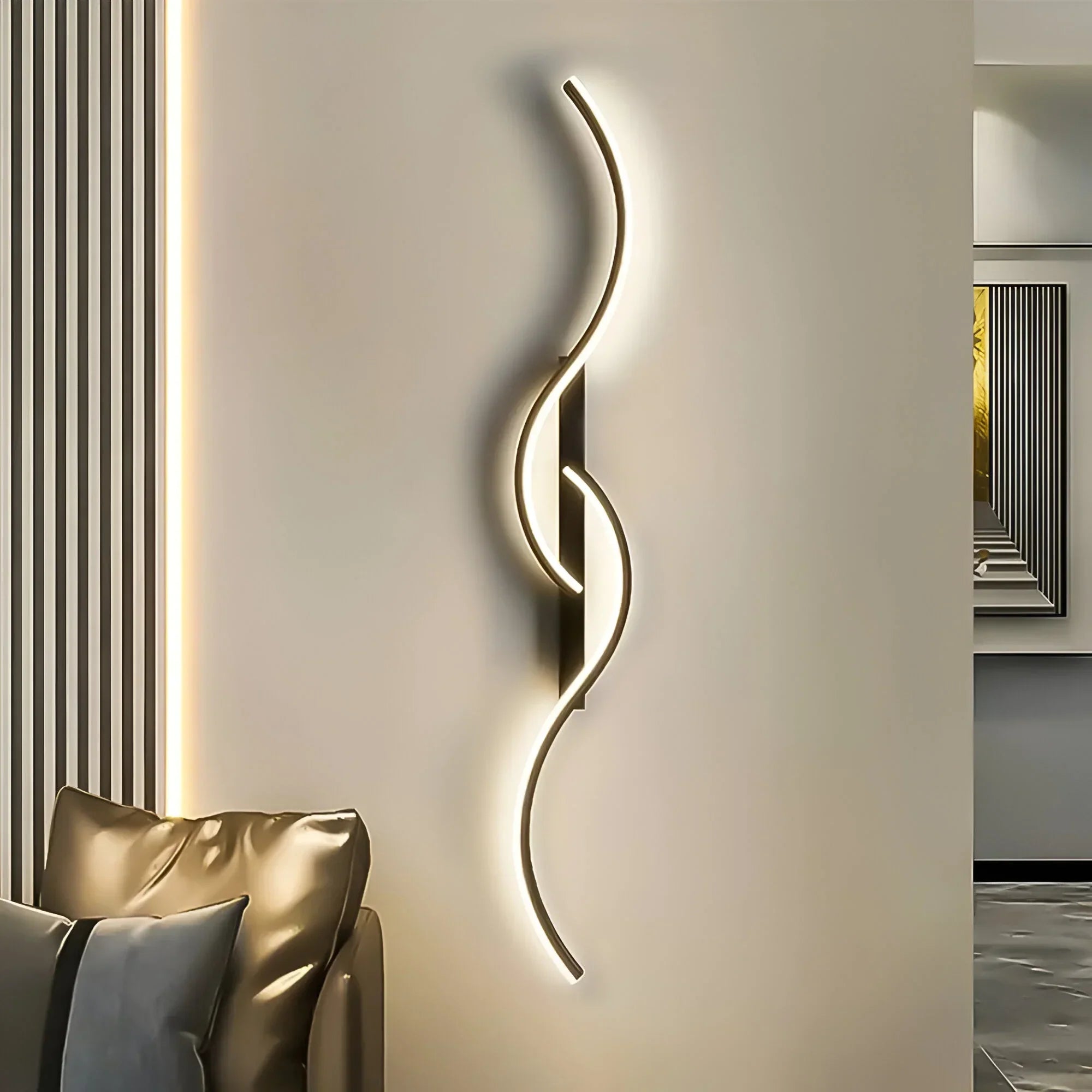Moderne LED-wandlamp – aluminium en acryl, gebogen ontwerp voor de woonkamer, slaapkamer of kantoor