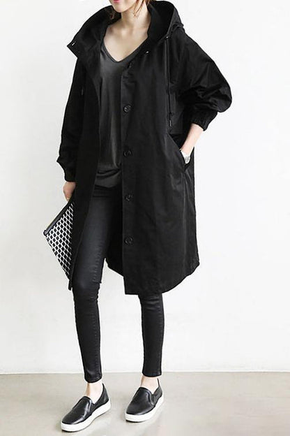 Dames Waterdichte Trenchcoat Regenjas met Capuchon – Tussenjas voor Lente en Herfst