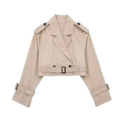 Dames Korte Trenchcoat – Klassiek model, Tussenjas voor Lente en Herfst, Casual en Zakelijk